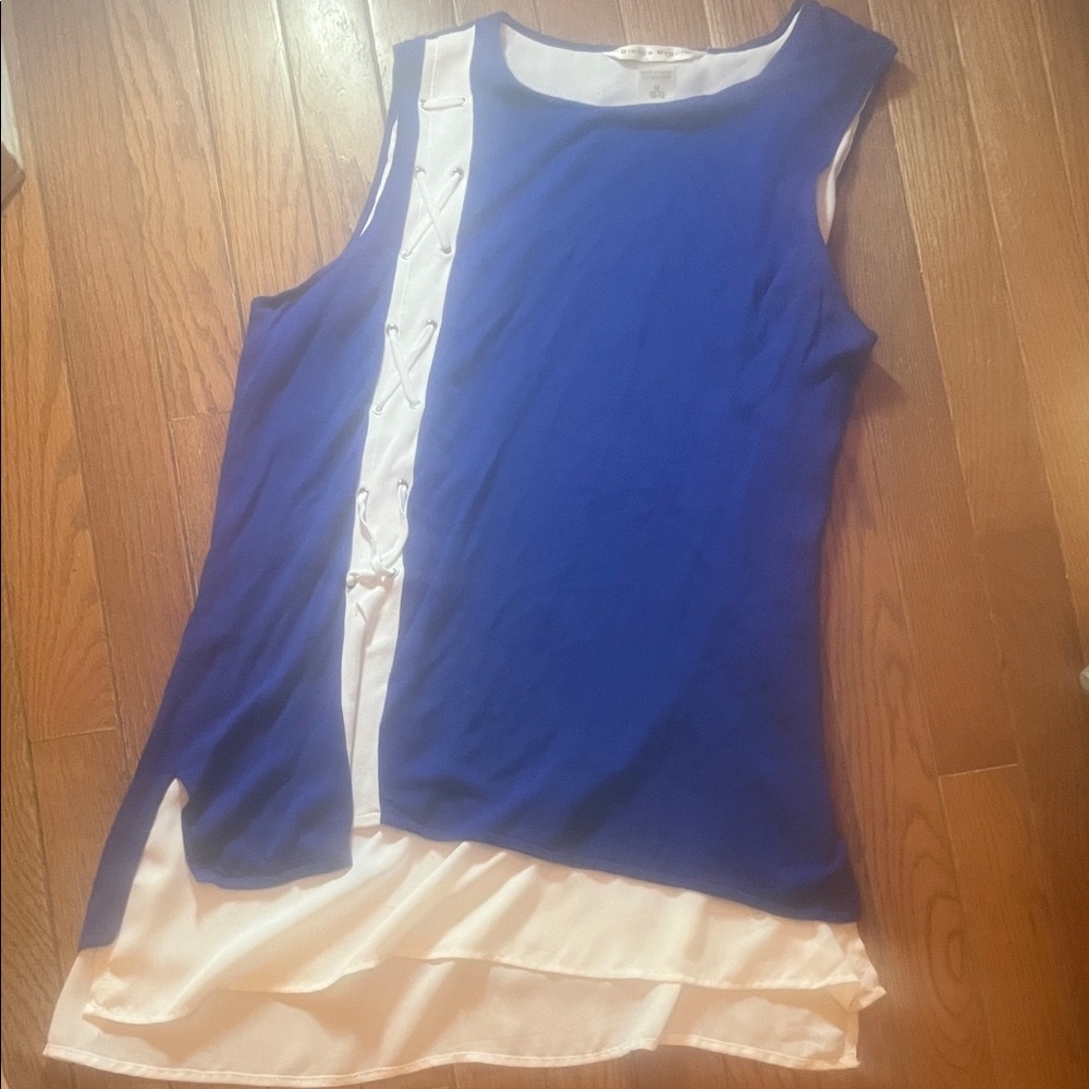 Elegant Blue and White Women's Top
